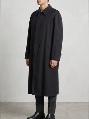 Christian Dior Monsieur Vintage Zip Out Wool Lining Black Trench Coat